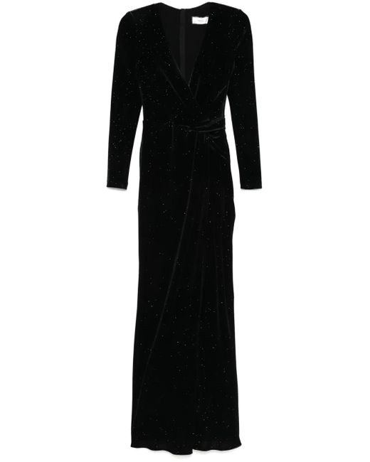 Nissa グリッター マキシドレス Black