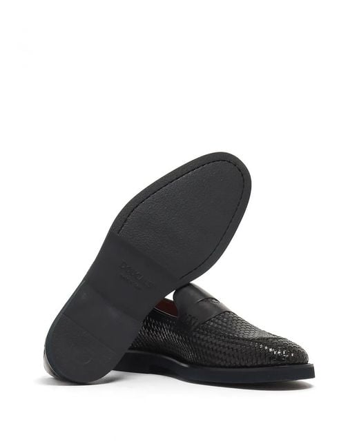 Doucal's Black Woven-Texture Loafers for men