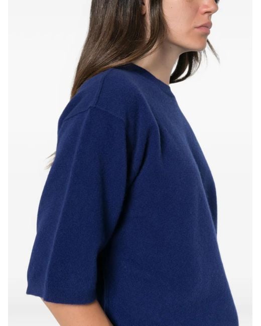 Sofie D'Hoore Blue Short-Sleeve Crew-Neck Sweater