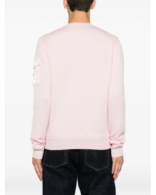 Moncler Pink Logo-Patch Sweater for men