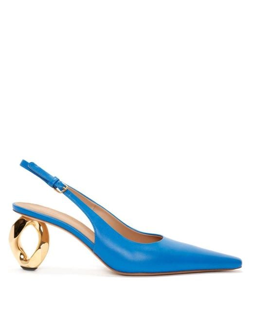J.W. Anderson Blue Chain-heel Slingback Leather Sandals