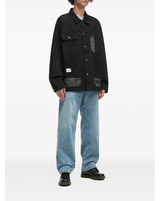 Alpha Industries Black Contrast-Panel Cotton Jacket for men