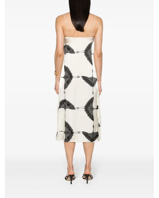 Vestido midi con estampado Sicily Crane Khaite de color White