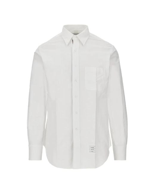 Thom Browne White Button-Down Chest-Pocket Shirt for men