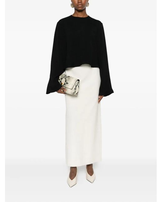 Totême Black Raw-Hem Blouse