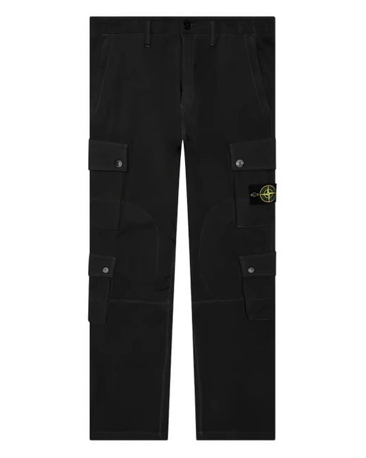 Stone Island Broek Met Afneembare Compass-Logopatch En Rits in het Black voor heren