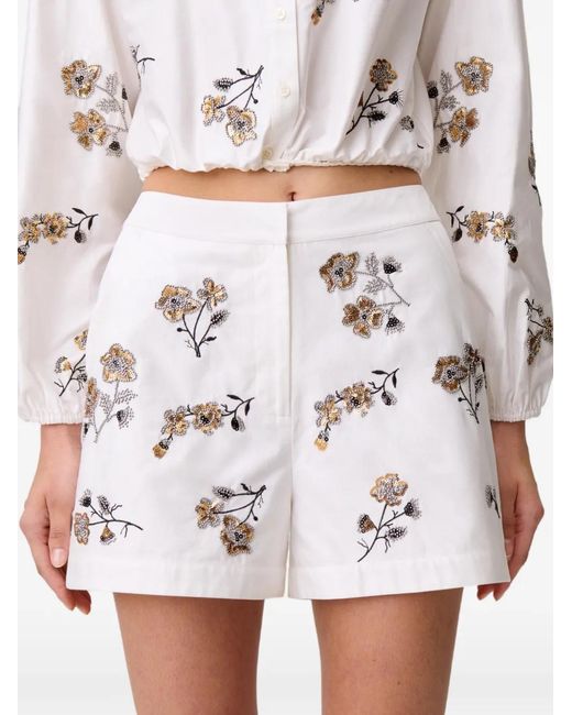 Claudie Pierlot White Floral Shorts