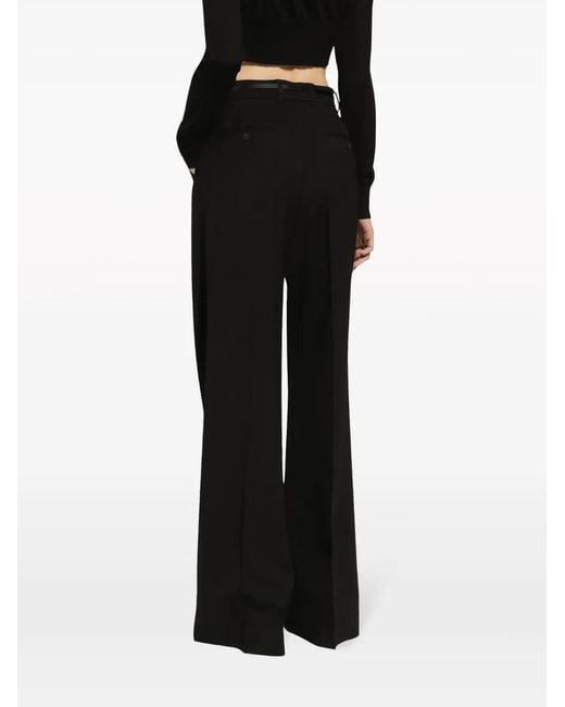 Dolce & Gabbana Black Pressed-Crease Palazzo Pants