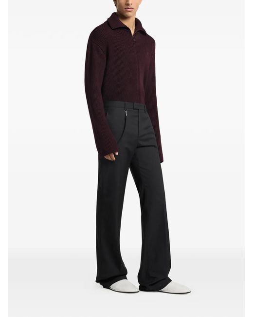 Courreges Black Logo-Patch Trousers for men