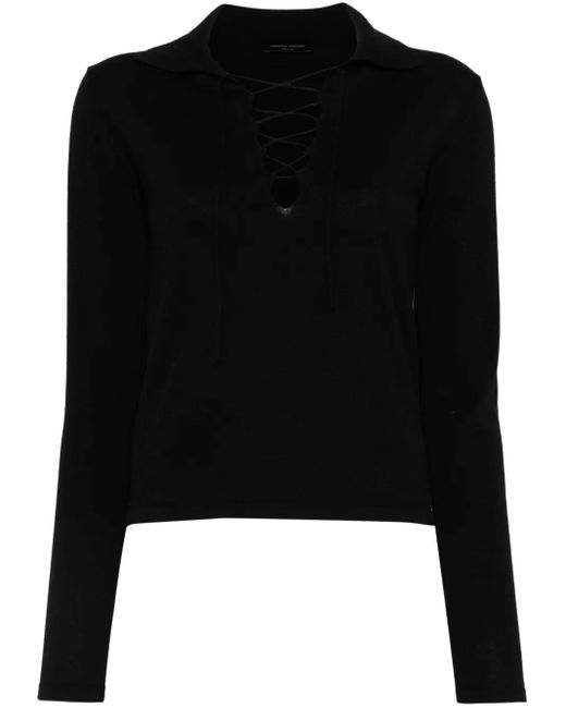 Top de punto Roberto Collina de color Black