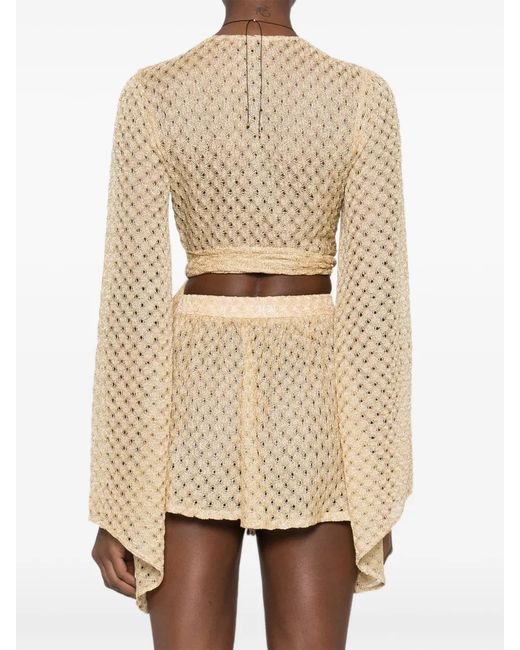 Missoni Natural Tie-Front Crop Top