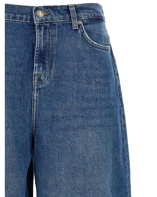 7 For All Mankind Blue Cotton Balloon Jeans