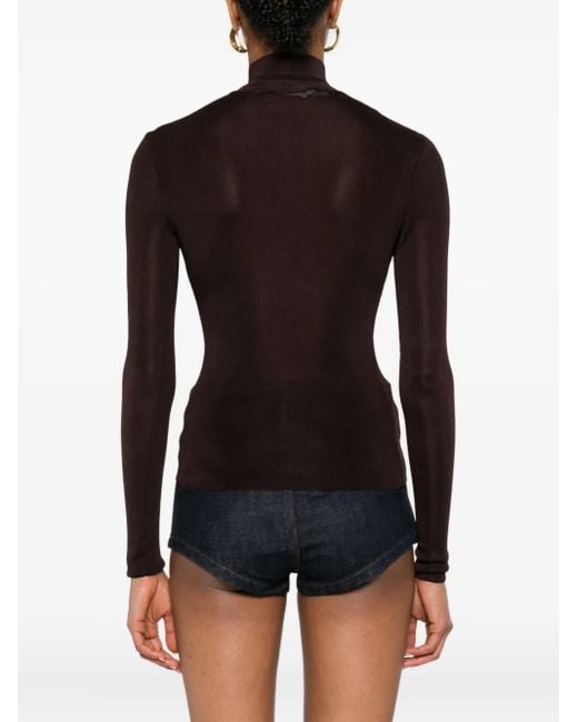 Top Con Cuello Alto Self-Portrait de color Black