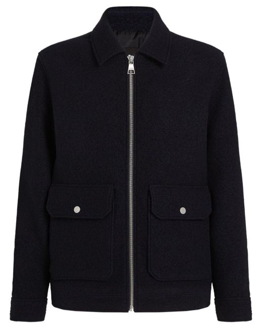 Karl Lagerfeld Black Bouclé Shirt Jacket for men