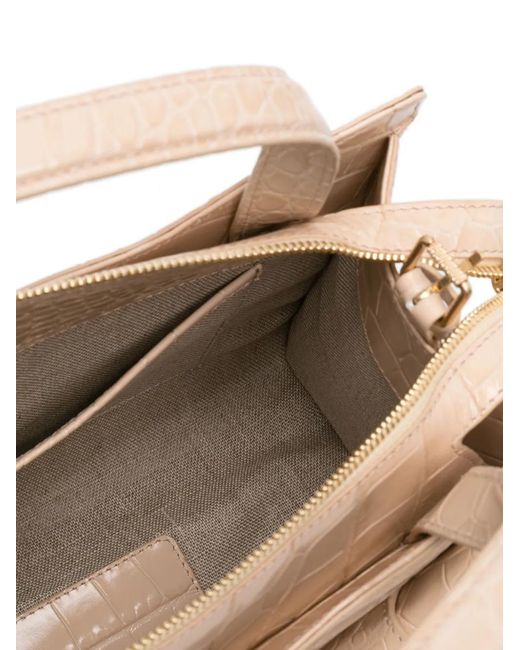 BIASIA Natural Crocodile-Embossed Leather Tote Bag