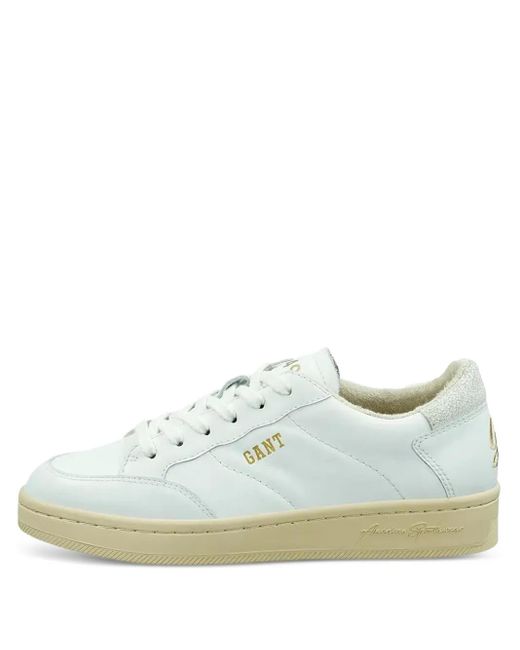 Gant Leren Low-Top Sneakers in het White