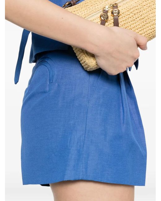 Blazé Milano Blue Pleated Shorts