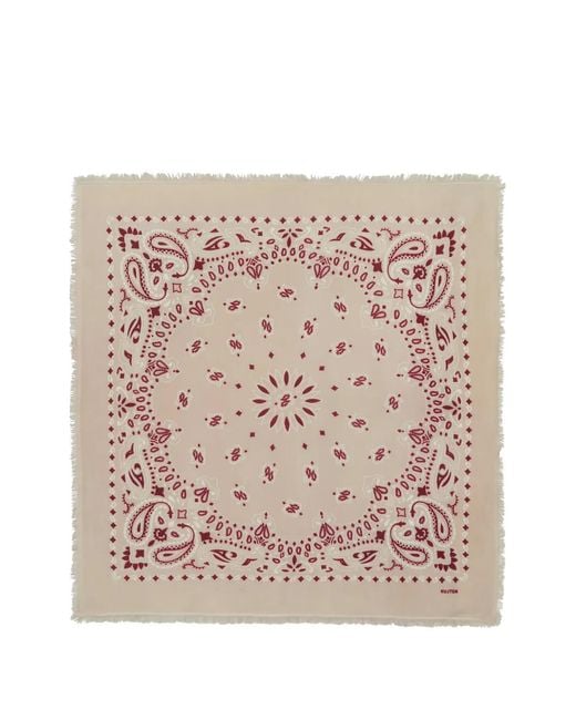 Kujten Pink Paisley-Print Frayed Bandana
