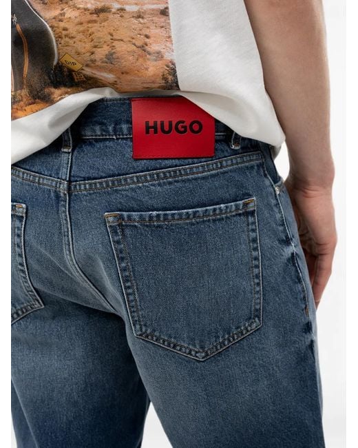 HUGO Blue Short À Patch Logo for men