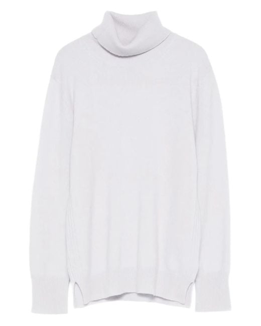 Purotatto White Roll-Neck Long-Sleeve Sweater