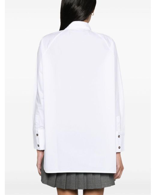 Ganni White Hemd mit Raglan-Ärmeln