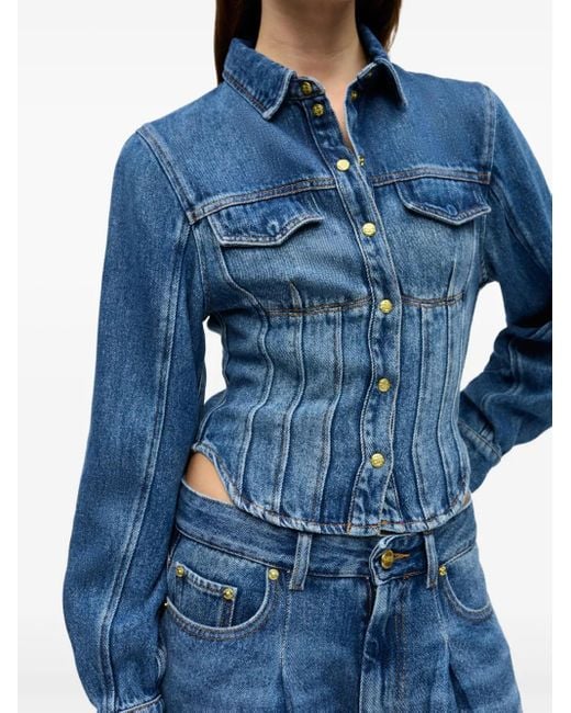 Ganni Blue Denim Corsage Shirt