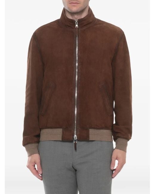 The Jack Leathers Brown Perforated Suede Jacket for men