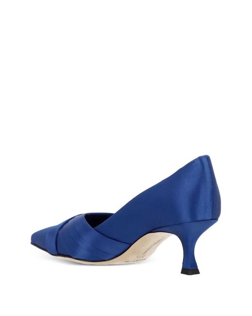 Manolo Blahnik Blue Escarpins À Talon Avec Bout Pointu Et Brides Croisées