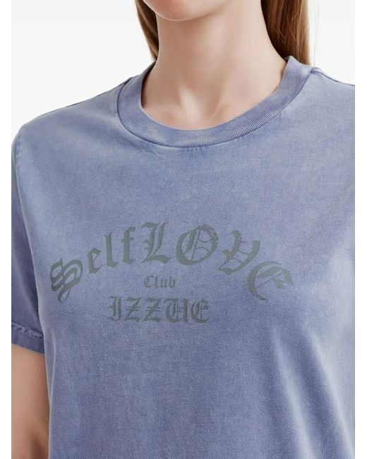 Izzue Blue Crew-Neck Graphic T-Shirt