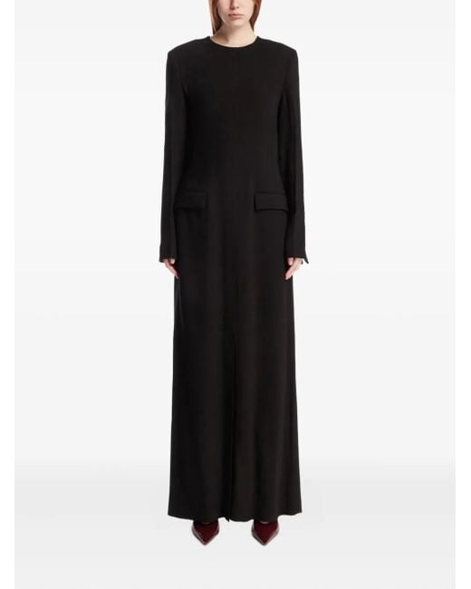 Totême  Maxi-Jurk Met Lange Mouwen in het Black