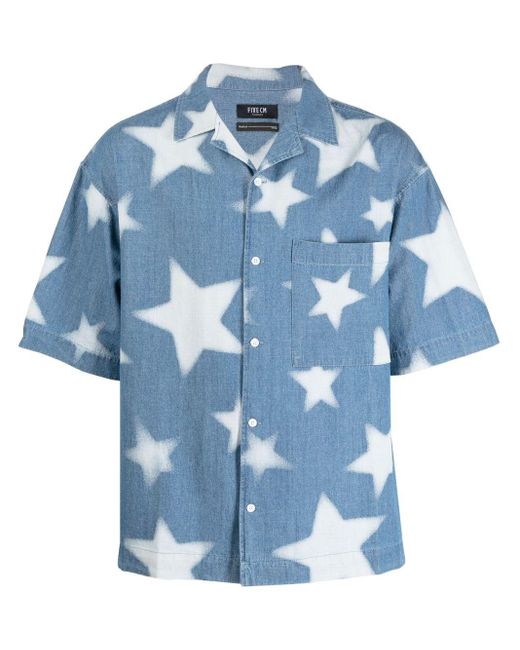 FIVE CM Hemd mit Sterne-Print in Blue für Herren
