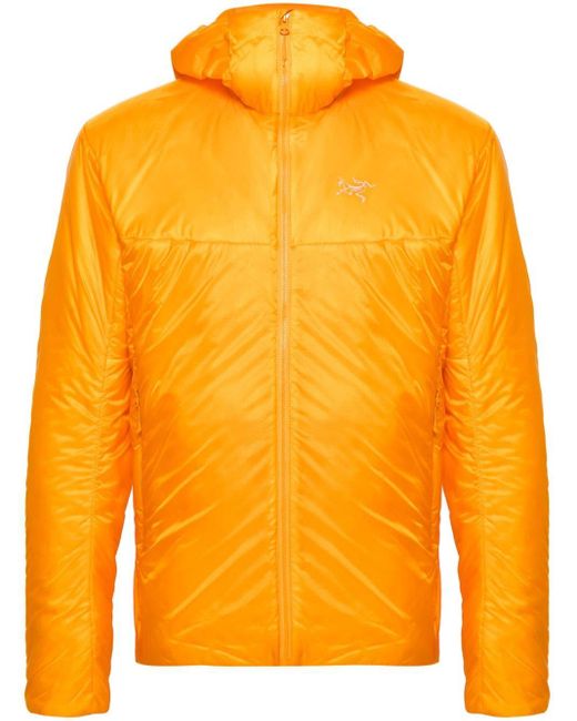 Arc'teryx Orange Nuclei Hooded Climbing Jacket for men