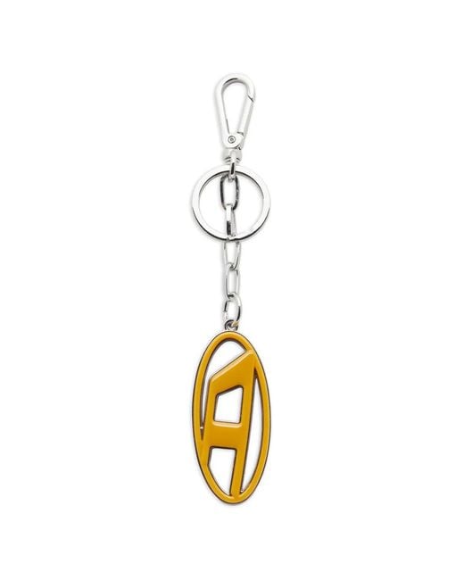 DIESEL Metallic Cage-D Logo-Charm Keyring for men