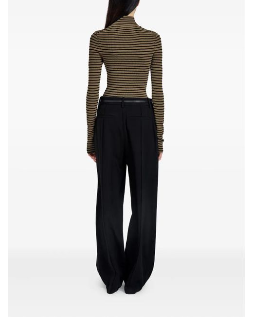 Proenza Schouler Green Didi Striped Turtleneck Top