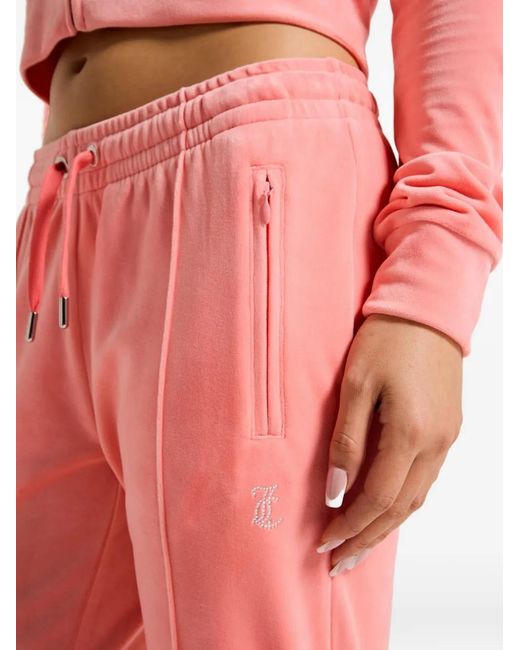 Juicy Couture Pink Diamanté-Logo Track Pants