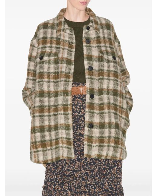 Isabel Marant Green Mini Check Shirt Jacket