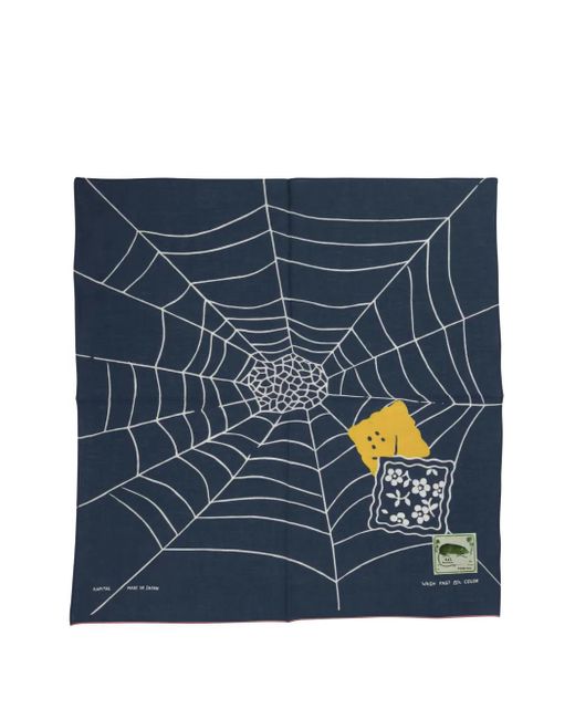 Bandana con estampado gráfico de telaraña Kapital de hombre de color Blue