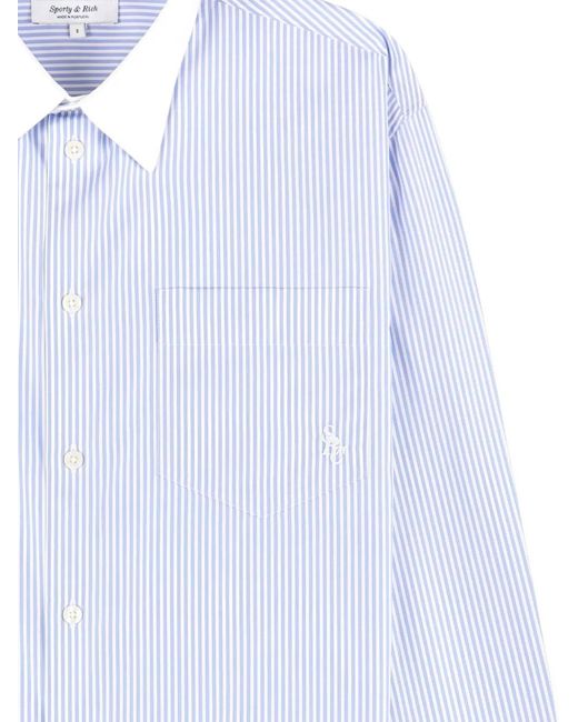 Sporty & Rich White Striped Pocket Shirt