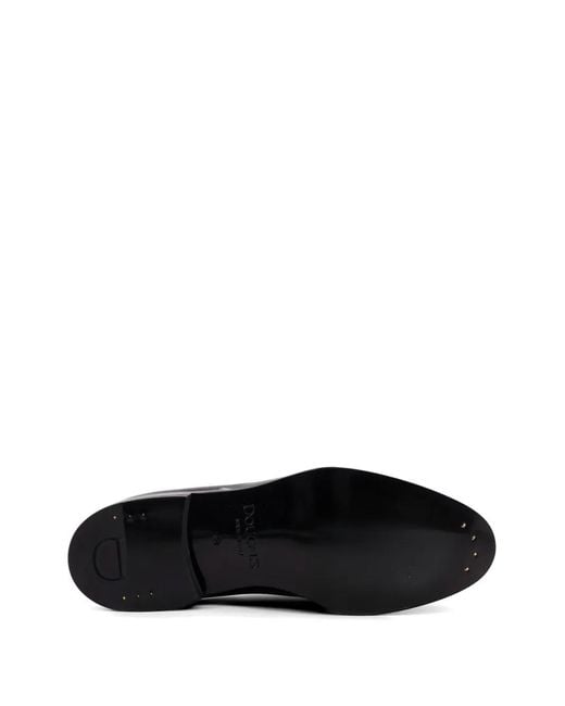 Doucal's Black Logo Patent Leather Loafers for men