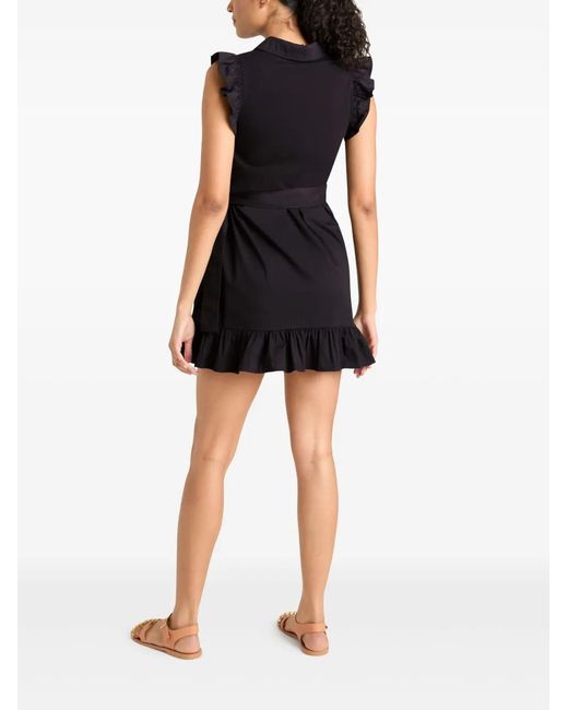 Cinq À Sept Black Mahlia Ruffled Combo Mini Dress