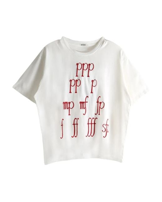 Bode Composer Embroidered-Graphic T-Shirt in White for Men | Lyst UK