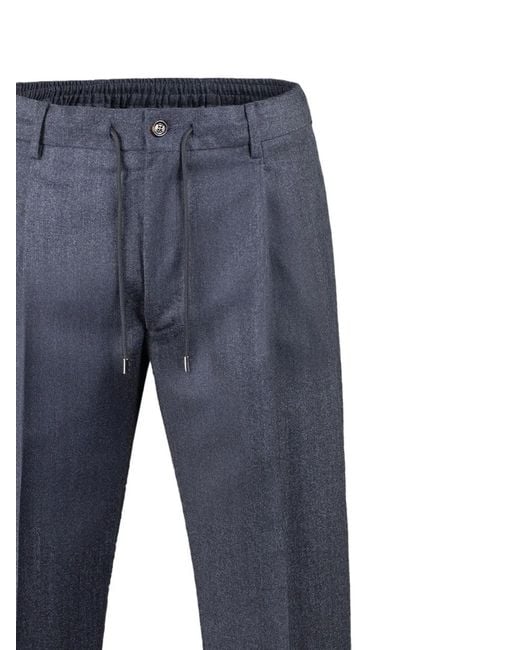 Moorer Blue Anton-Ff Drawstring Trousers for men