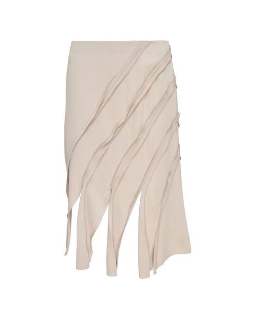 Club21 White Daisy Diagonal-Stripe Skirt