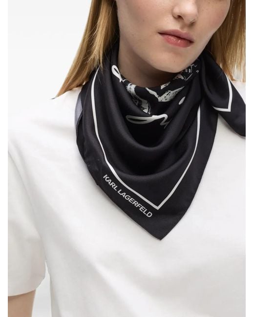 Karl Lagerfeld Black K/Essential Apres Ski Scarf