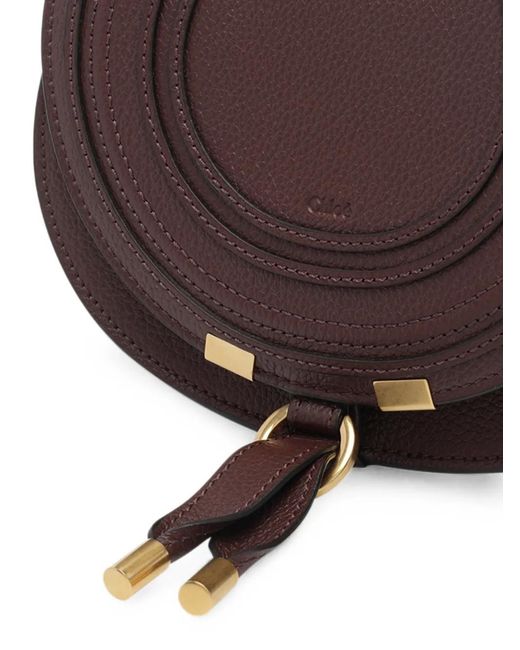 Chloé Brown Small Marcie Leather Shoulder Bag