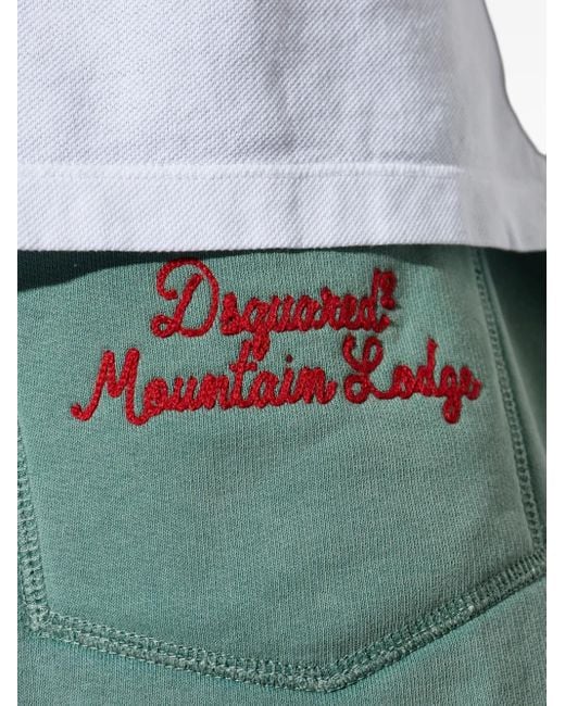 Short En Coton À Logo Brodé DSquared² pour homme en coloris Green