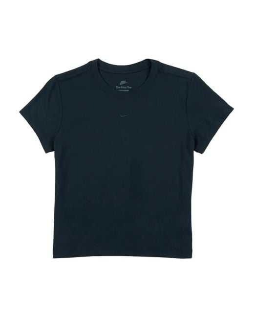 Nike Blue Kurzärmeliges Chill Strickoberteil