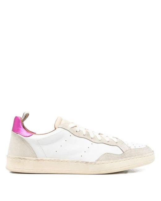 Elia Maurizi White Lexi Leather Panelled Sneakers