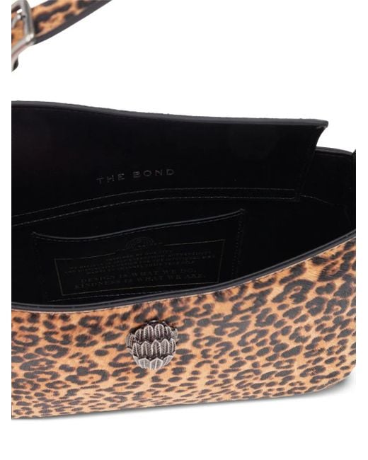 Kurt Geiger Metallic Bond Leopard-Print Shoulder Bag