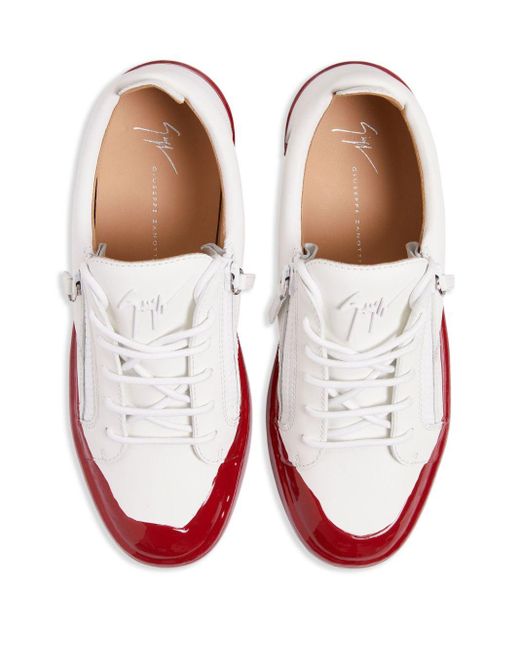 Giuseppe Zanotti Red Frankie Match Contrast-sole Sneakers for men
